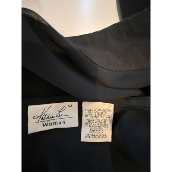 Plus Size Black Sheer Button Down Blouse w/ Satin Tank 18W 20W over size tunic - Picture 4 of 16